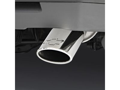 GM 19156356 5.3L Polished Stainless Steel Dual-Wall Angle-Cut Exhaust Tip with Bowtie Logo