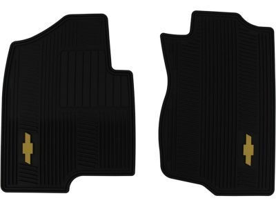 GM 12499639 Front All-Weather Floor Mats in Ebony with Gold Bowtie Logo