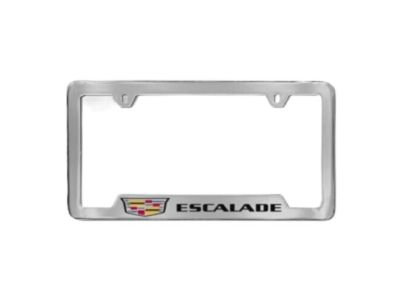 GM 19330361 License Plate Frame by Baron & Baron in Chrome with Colored Cadillac Logo and Escalade Script