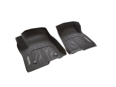GM 84333605 First-Row Premium All-Weather Floor Liners in Dark Ash Gray with GMC Logo (for Models with Center Console)