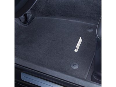 GM 84033822 Front and Rear Carpeted Floor Mats in Jet Black with Monochromatic V-Series Logo