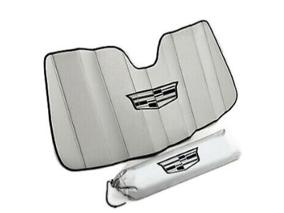 GM 23224283 Front Sunshade Package in Silver with Black Cadillac Logo