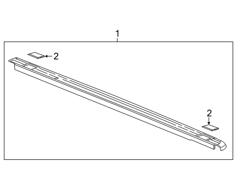 2011 GMC Sierra 3500 HD Box Rails Short Box Side Rail Protectors in Black Diagram for 17802473