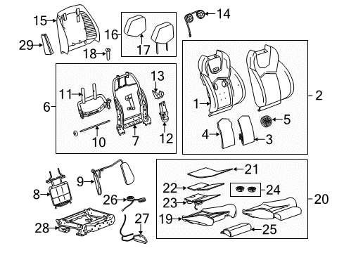 2011 Cadillac CTS Passenger Seat Components Seat Cushion Heater Diagram for 25994411