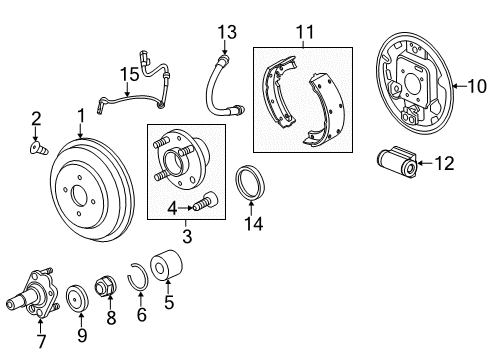 2015 Chevrolet Spark Rear Brakes Ring-Rear Wheel Bearing Retainer Diagram for 94535119