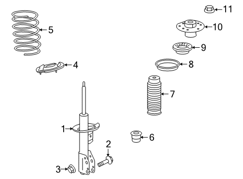 2010 Saturn Vue Struts & Components - Front Strut Diagram for 19209548