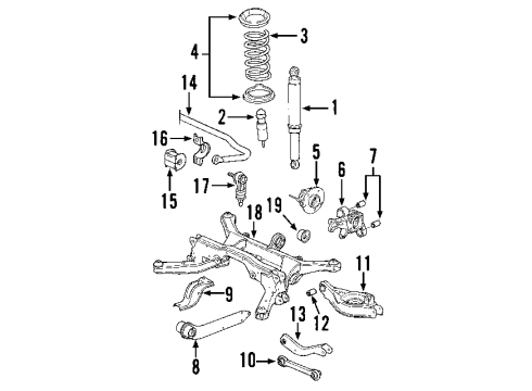 2006 Pontiac Torrent Rear Axle, Lower Control Arm, Upper Control Arm, Stabilizer Bar, Suspension Components Link Asm-Rear Stabilizer Shaft (Repair) Diagram for 15791211