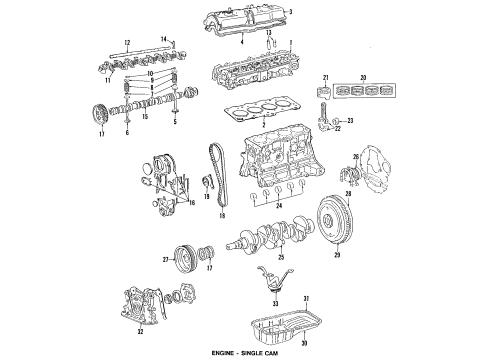 1985 Chevrolet Nova Engine Parts, Mounts, Cylinder Head & Valves, Camshaft & Timing, Oil Pan, Oil Pump, Crankshaft & Bearings, Pistons, Rings & Bearings Valve-Exhaust Diagram for 94840063