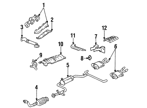 1997 Chevrolet Lumina Exhaust Components 3-Way Catalytic Convertor Assembly (W/ Exhaust Manifold Pipe & Resonator) Diagram for 24506978