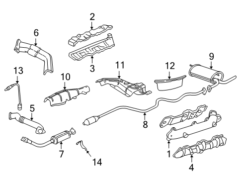 1997 Chevrolet Malibu Exhaust Components, Exhaust Manifold 3Way Catalytic Convertor Assembly (W/ Exhaust Manifold P Diagram for 25317335