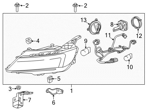 2014 Chevrolet Impala Headlamps Composite Headlamp Diagram for 23111943
