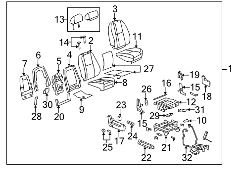 2012 Chevrolet Avalanche Front Seat Components Cover-Passenger Seat Cushion *Light Ttnum Diagram for 20781588