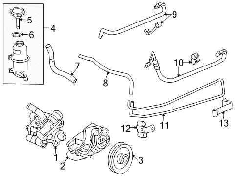 2007 Pontiac Solstice P/S Pump & Hoses, Steering Gear & Linkage Cooler Asm-P/S Fluid Diagram for 25965056