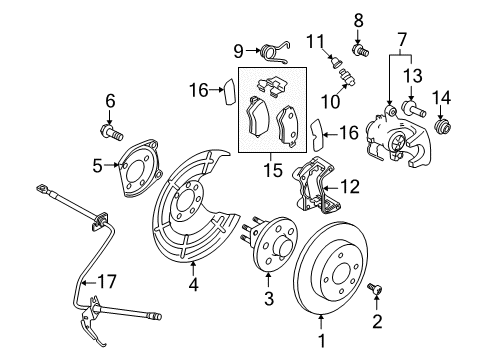 2008 Saturn Astra Rear Brakes Rear Wheel Bearing Diagram for 93178626