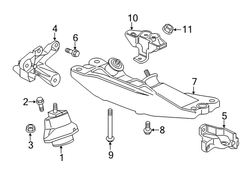 2019 Cadillac CTS Engine & Trans Mounting Mount Bracket Diagram for 23104519