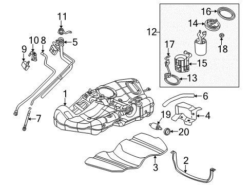 2000 Saturn LS Fuel Supply Cable Asm, Accelerator Control Diagram for 22663212