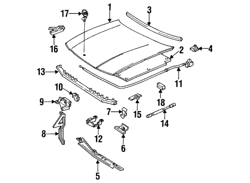1991 Buick Commercial Chassis Hood & Components Rod-Hood Secondary Latch Release Diagram for 10119886