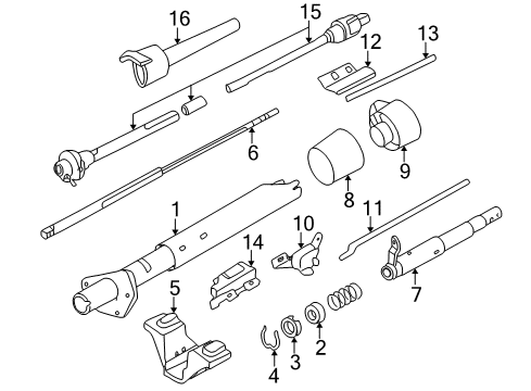 1994 GMC Sonoma Ignition Lock Shroud-Steering Column Housing Diagram for 7833285