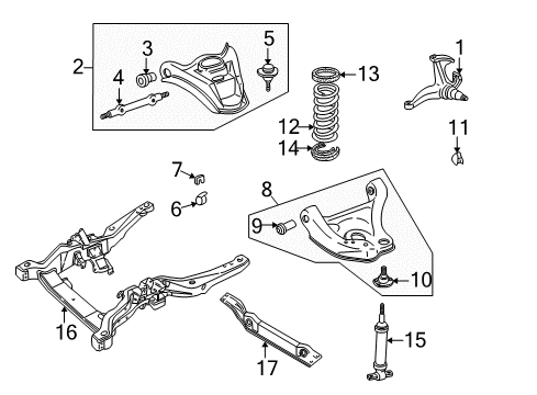 1990 Chevrolet Astro Front Suspension Components, Drive Axles, Lower Control Arm, Upper Control Arm, Stabilizer Bar, Torsion Bar Stud Kit, Front Lower Control Arm Ball Diagram for 88965475