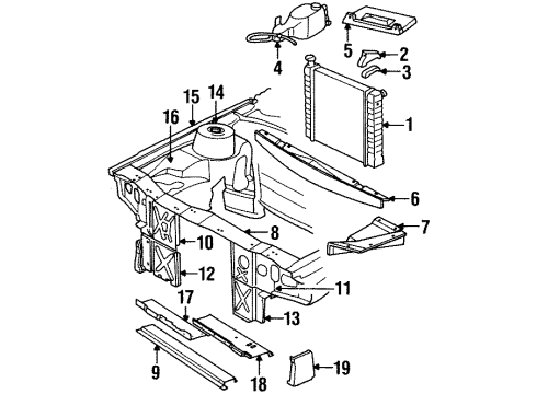 1984 Buick Skyhawk Radiator & Components Panel Asm-M/C Side & Wheelhouse Front & Housing M/C Shock ABS -Source: A Diagram for 20714067