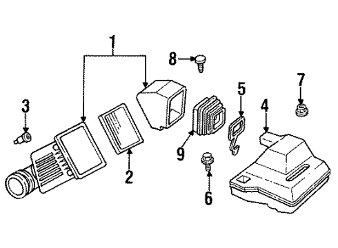 1994 Oldsmobile Silhouette Filters Air Cleaner Asm Diagram for 25099683
