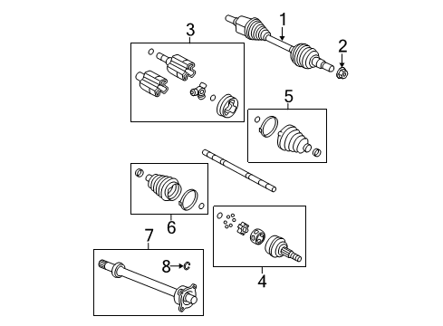 2015 GMC Acadia Axle Shaft & Joints - Front Outer Joint Assembly Diagram for 15855621