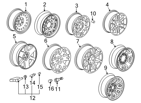 2007 GMC Yukon XL 2500 Wheels Wheel Rim Kit, Aluminum Diagram for 12368964