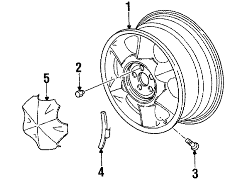 1997 Oldsmobile Aurora Wheels, Covers & Trim Wheel Trim CAP Diagram for 25620005