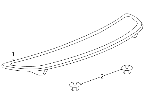 2007 Pontiac G5 Rear Spoiler Spoiler Kit - High Mount, Note:Coupe, Blue (21U); Diagram for 17803420