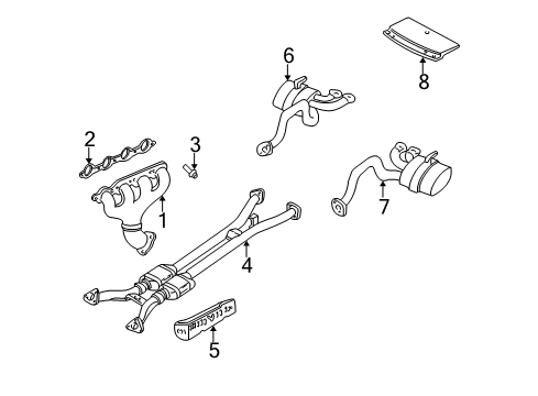 2002 Chevrolet Corvette Exhaust Components Catalytic Converter Pipe Assembly Diagram for 10343504