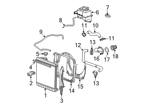 2009 Chevrolet Colorado Radiator & Components Shroud-Engine Coolant Fan Lower Diagram for 25862431