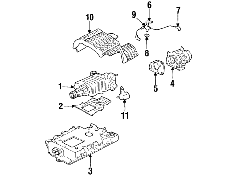 1995 Buick Riviera Throttle Body Manifold Asm-Supercharge Bypass Valve & Fuel Present Diagram for 24501609
