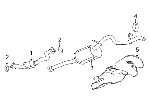 2005 GMC Canyon Exhaust Components 3Way Catalytic Convertor Assembly (W/ Exhaust Manifold P Diagram for 15295272
