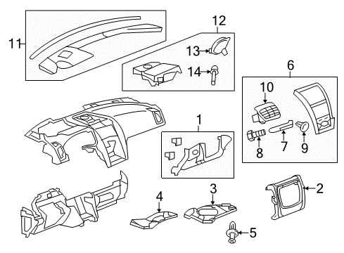 2007 GMC Acadia Cluster & Switches, Instrument Panel Center Outlet Diagram for 20983334