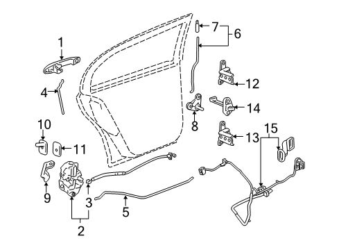 2005 Chevrolet Cobalt Rear Door - Lock & Hardware Latch Diagram for 20818704