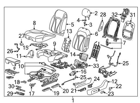2016 Buick Envision Power Seats Adjuster Switch Diagram for 22926446