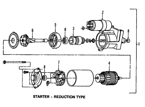 1994 Cadillac DeVille Starter Starter Diagram for 10465294
