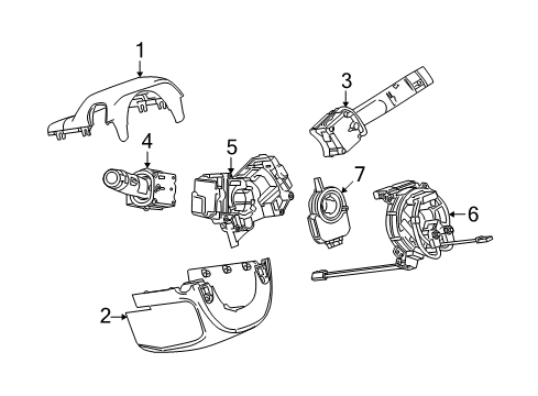 2010 Buick LaCrosse Shroud, Switches & Levers Upper Column Cover Diagram for 9011606
