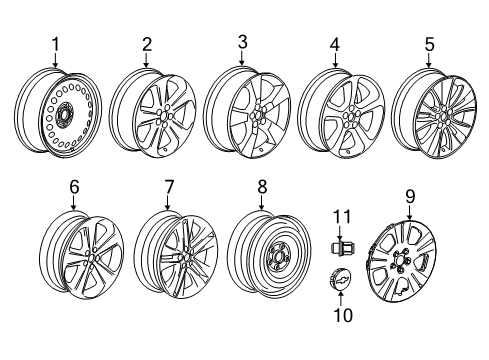 2020 Chevrolet Trax Wheels Wheel Cover Diagram for 95240286