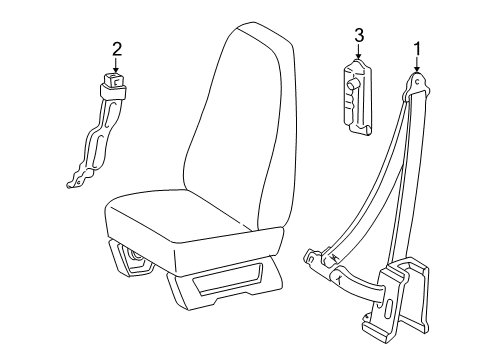 2005 Chevrolet Astro Seat Belt Rear Seat Belt Kit (Retractor Side) Diagram for 12375415