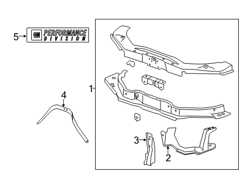 2013 Chevrolet Camaro Radiator Support Side Panel Diagram for 20944707