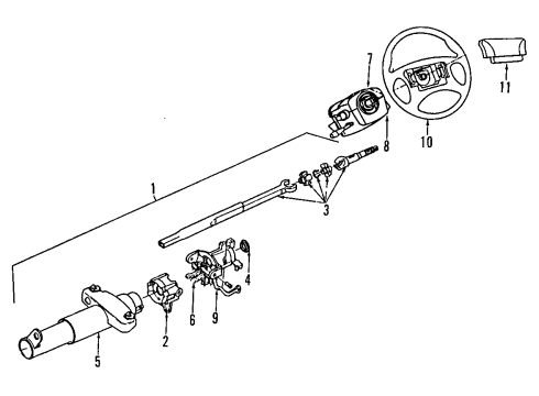 1993 Pontiac Grand Am Steering Column, Steering Wheel & Trim Cover-Steering Column Upper Trim *Graphite Diagram for 22551421