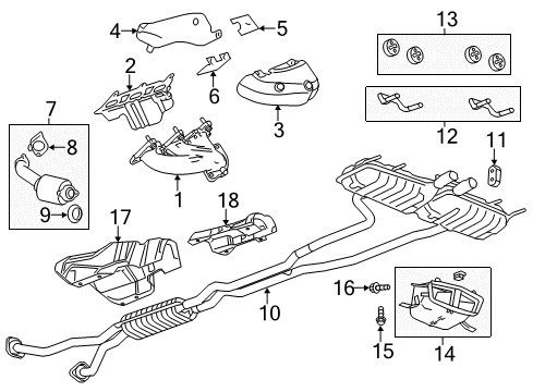 2011 Cadillac CTS Exhaust Components Manifold Gasket Diagram for 12608475