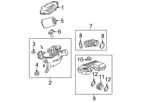 2004 GMC Canyon Air Intake Duct-Air Cleaner Resonator Outlet Diagram for 15202414