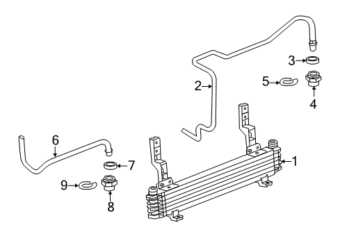 2012 GMC Sierra 3500 HD Trans Oil Cooler Outlet Pipe Diagram for 20987032