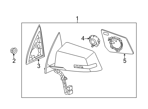 2015 Chevrolet Traverse Mirrors Mirror Assembly Diagram for 23130954
