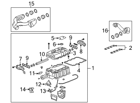 2008 Cadillac STS Intake Manifold Intake Manifold Diagram for 12595765