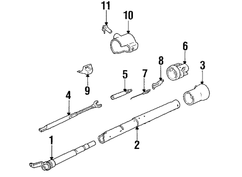 1984 Cadillac DeVille Ignition Lock Cover Kit & Screw-Steering Column Lock Housing Diagram for 7847980