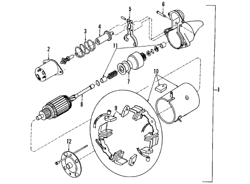 1988 Oldsmobile Firenza Starter Armature Diagram for 10499097
