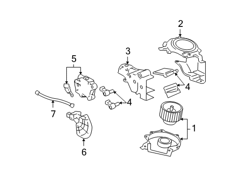 2011 Cadillac DTS Auxiliary Heater & A/C Resistor Asm-Blower Motor Diagram for 25770669